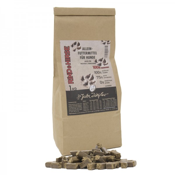 Dr. Zieglers kaltgepresstes Trockenfutter RIND & HIRSE